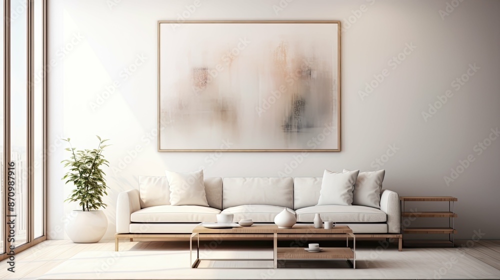 Fototapeta premium neutral blurred interior design trends