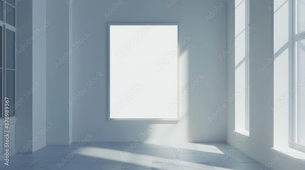 empty wall with blank canvas for wall art mockup template, copy space, product concepts. interior design empty wall with blank canvas for wall art mockup template, copy space, product concepts. interior design