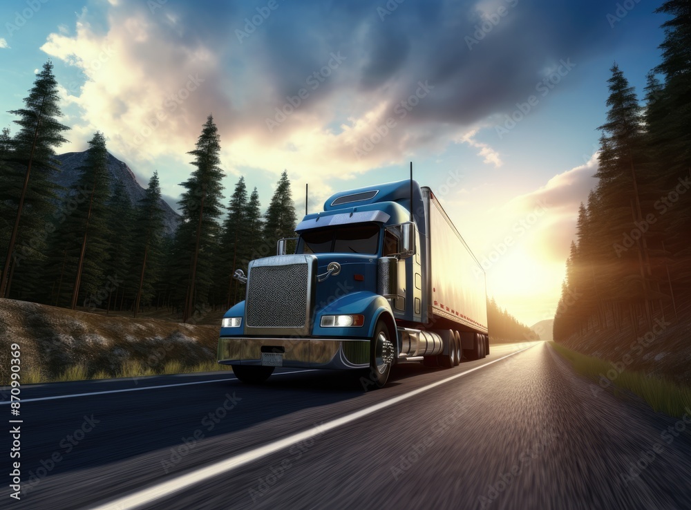 Obraz premium Freight truck on the highway.