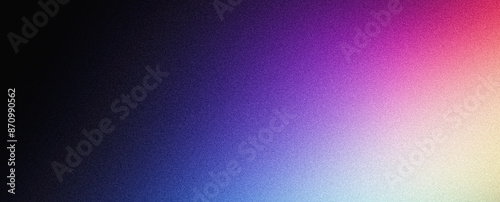 Dark vibrant grainy background, blue purple pink yellow glowing color gradient, abstract noise texture banner poster cover header backdrop design