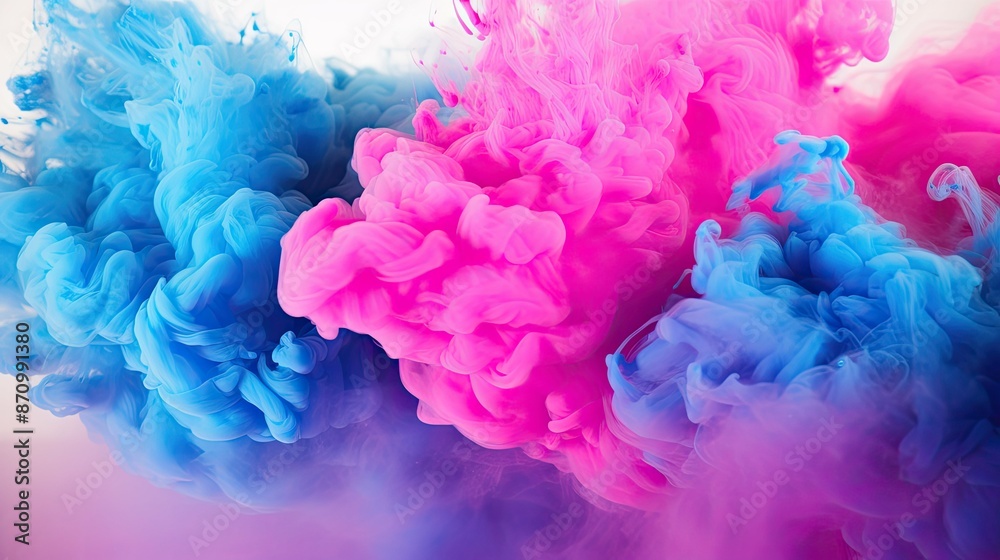 Fototapeta premium joy blue and pink smoke