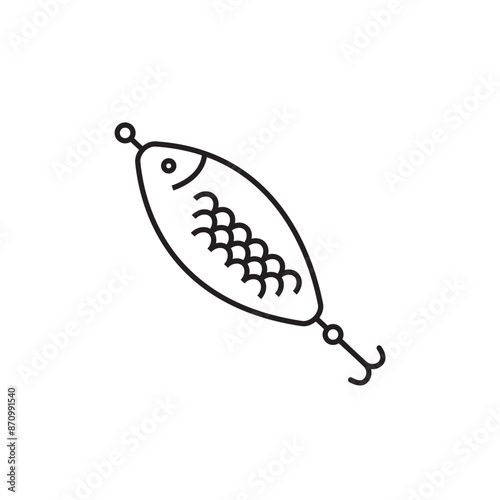 Bait Fishing Minnow icon vector set collection for web