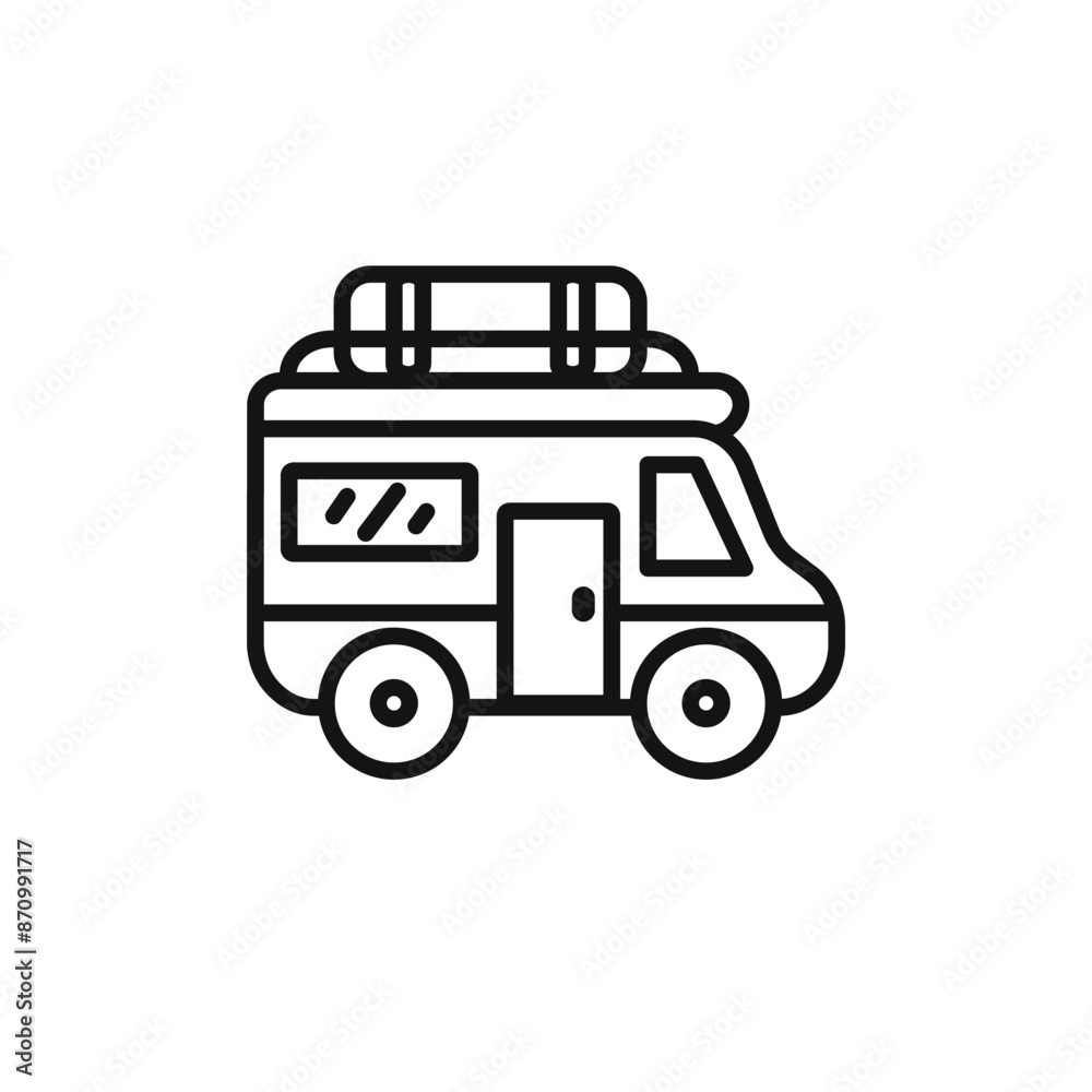 camping car icon vector set collection for web camping car icon vector set collection for web