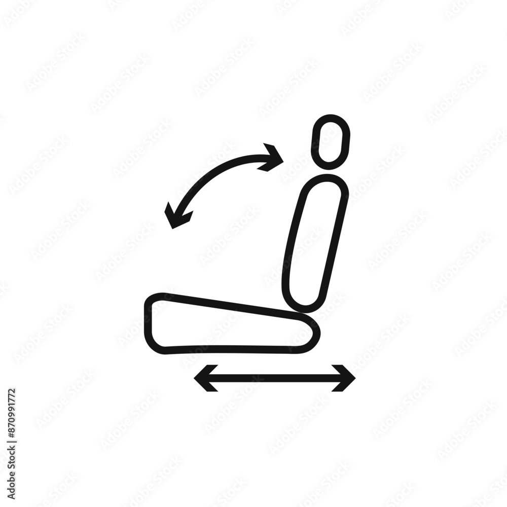 Car seat adjustment icon vector set collection for web Car seat adjustment icon vector set collection for web