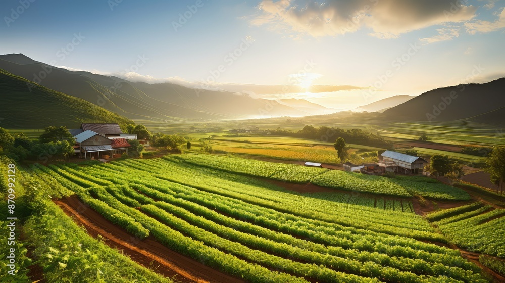 Fototapeta premium vegetables growing oranic farm