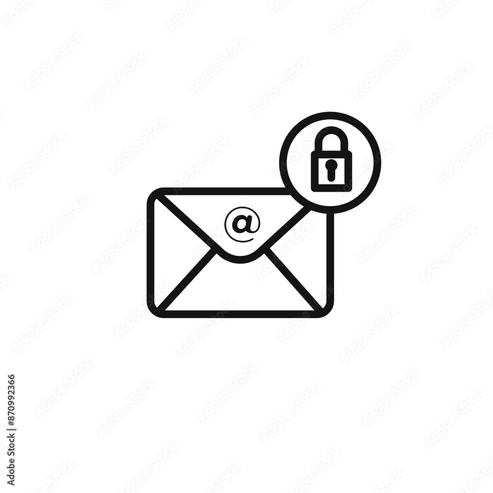 Email security key icon vector set collection for web Email security key icon vector set collection for web