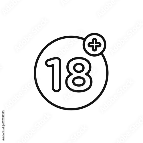 Eighteen plus icon vector set collection for web