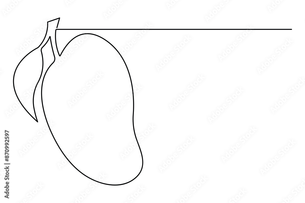 One continuous line drawing of healthy organic mango fresh tropical fruitage concept vector icon
One continuous line drawing of healthy organic mango fresh tropical fruitage concept vector icon
