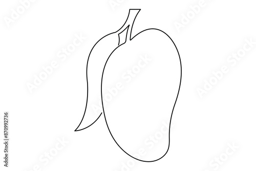 One continuous line drawing of healthy organic mango fresh tropical fruitage concept vector icon
