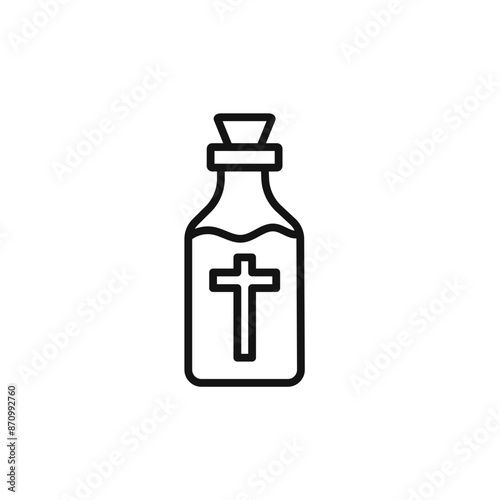 holy water bottle icon vector set collection for web