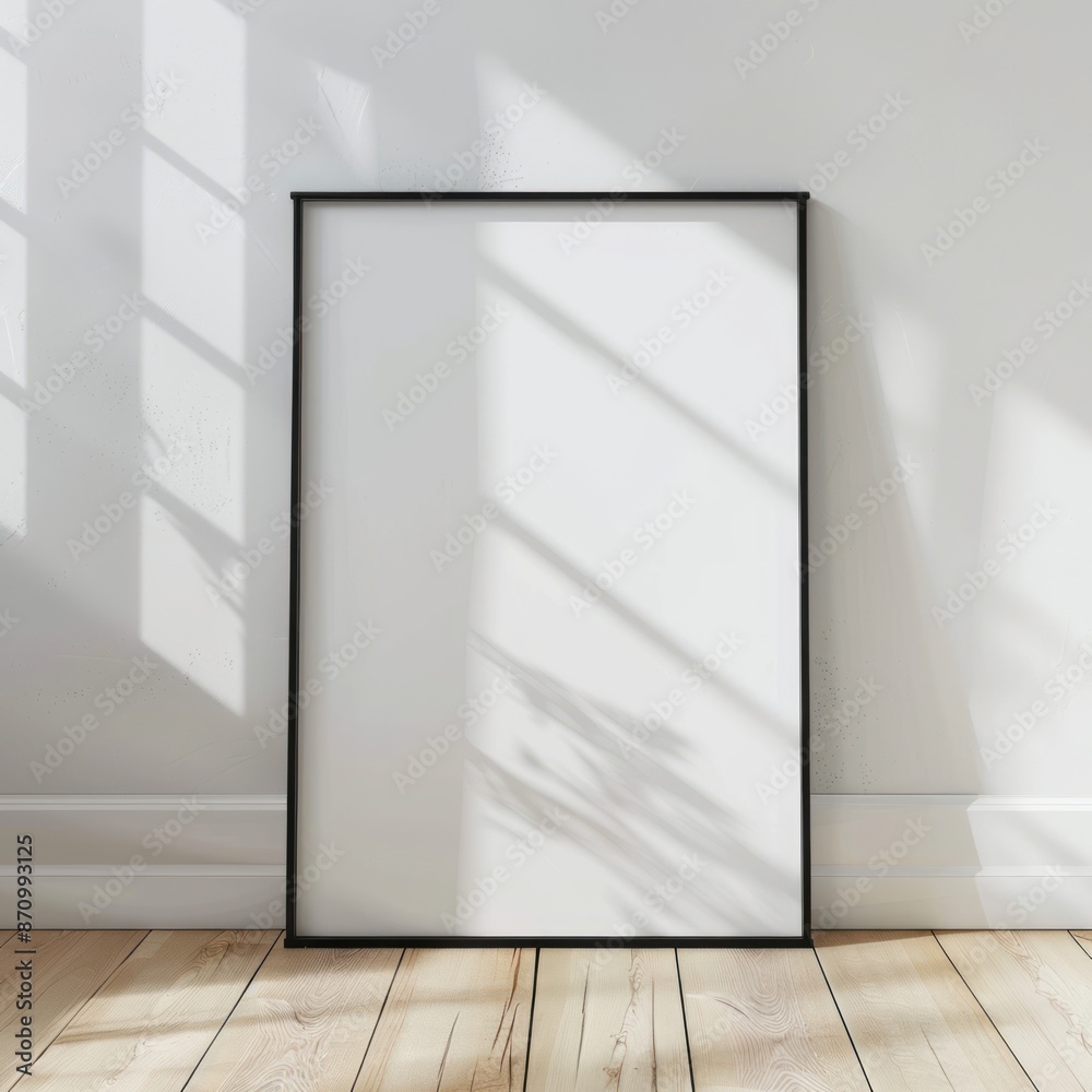Blank picture frame with sunlight and shadows Blank picture frame with sunlight and shadows