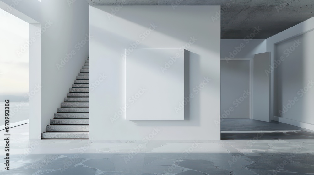 Fototapeta premium interior room concept with empty canvas for wall art, copy space