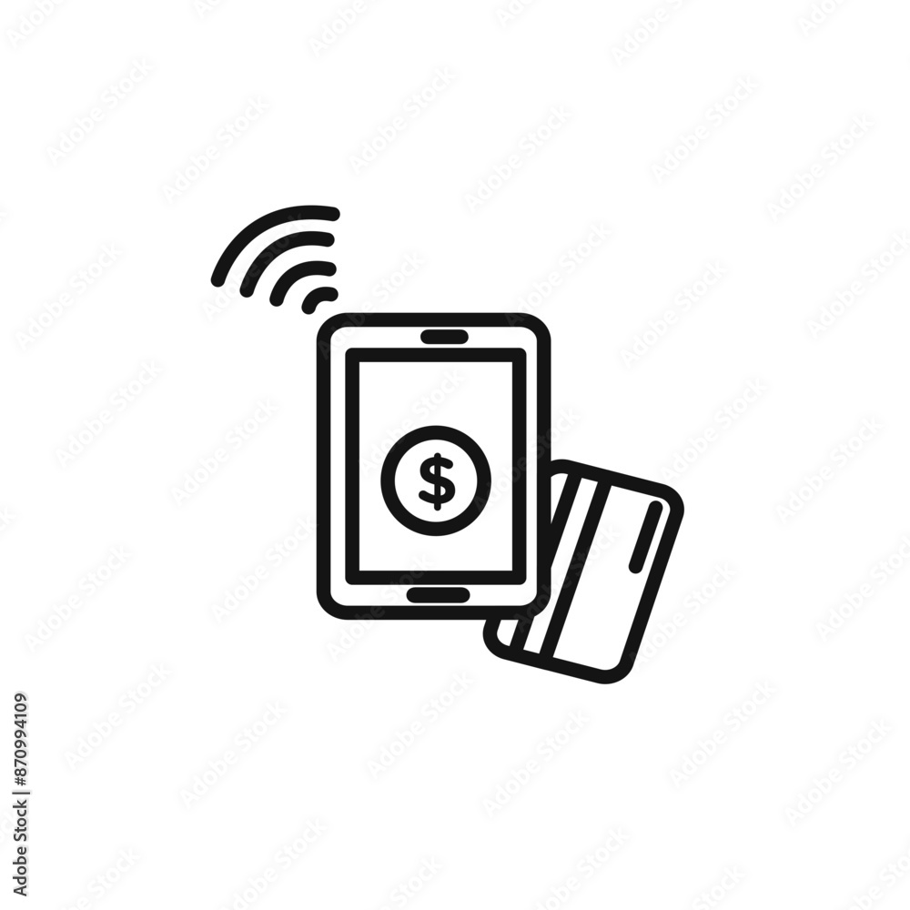 NFC wireless payment icon vector set collection for web NFC wireless payment icon vector set collection for web