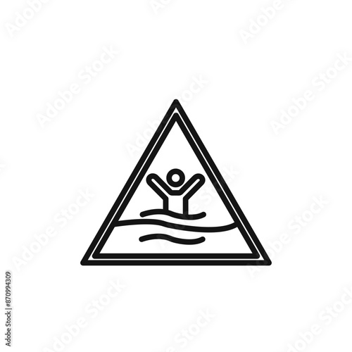 Quicksand and Mud Danger Sign icon vector set collection for web