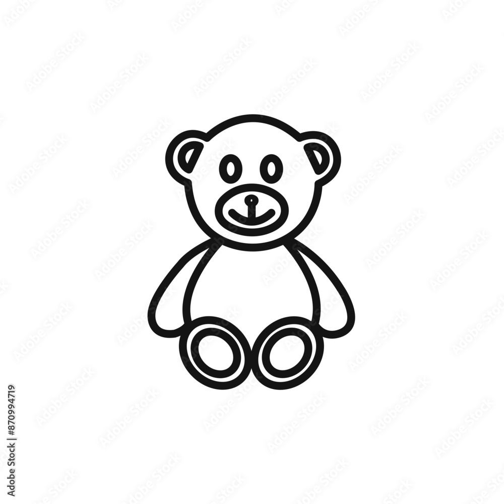 Fototapeta premium Teddy bear icon vector set collection for web
