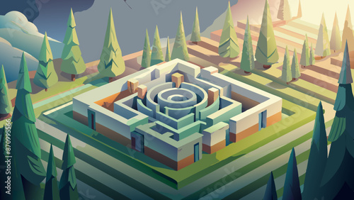 Enchanted Forest Labyrinth: Fantasy Maze Amidst Nature