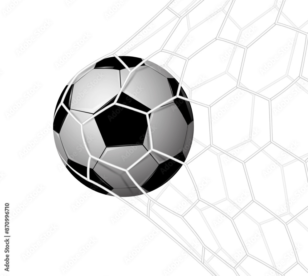 Fototapeta premium Football in net isolated