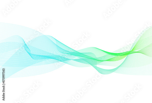 抽象的な青の曲線。ウェーブ背景。