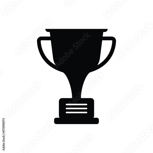 Trophy cup silhouette icon vector on white background