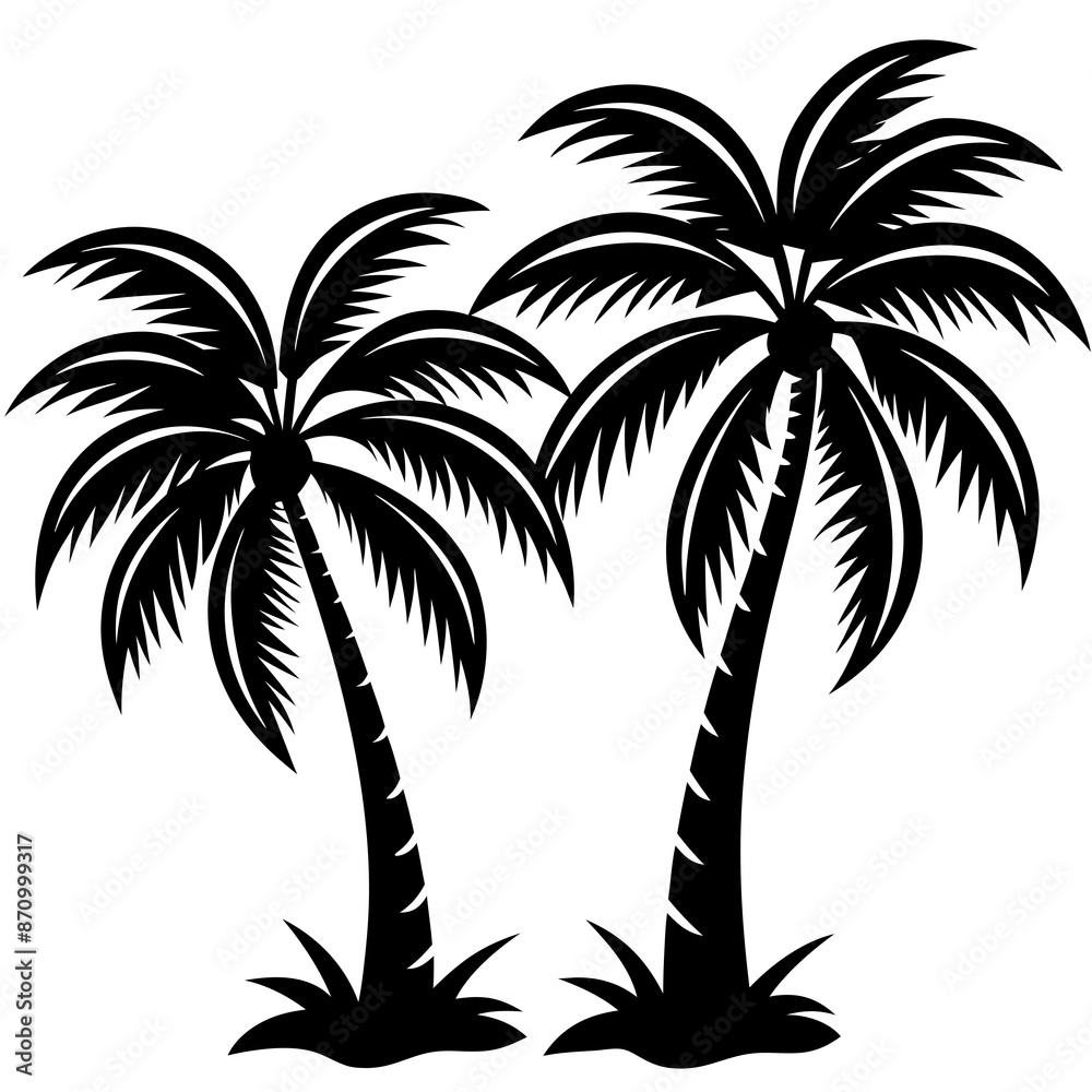 palm trees silhouette vector illustration palm trees silhouette vector illustration