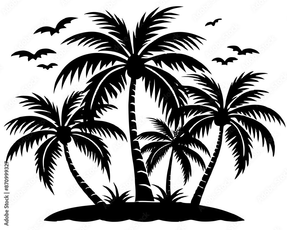 palm trees silhouette vector illustration palm trees silhouette vector illustration
