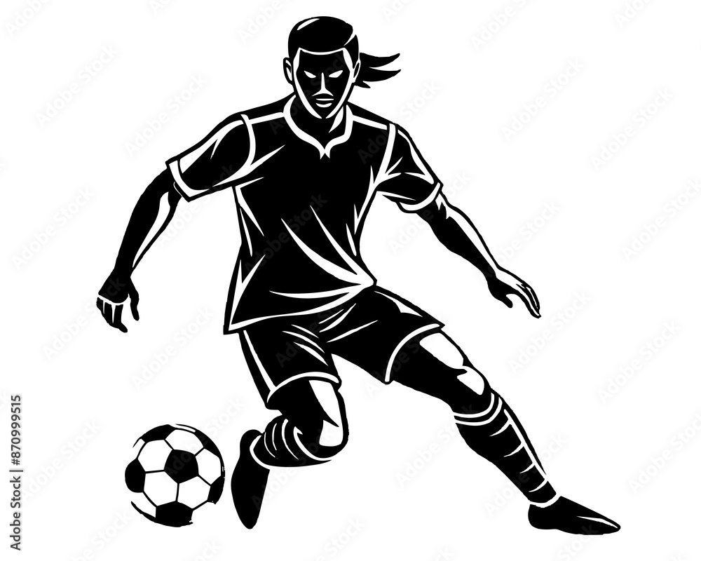Naklejka premium football player silhouette vector