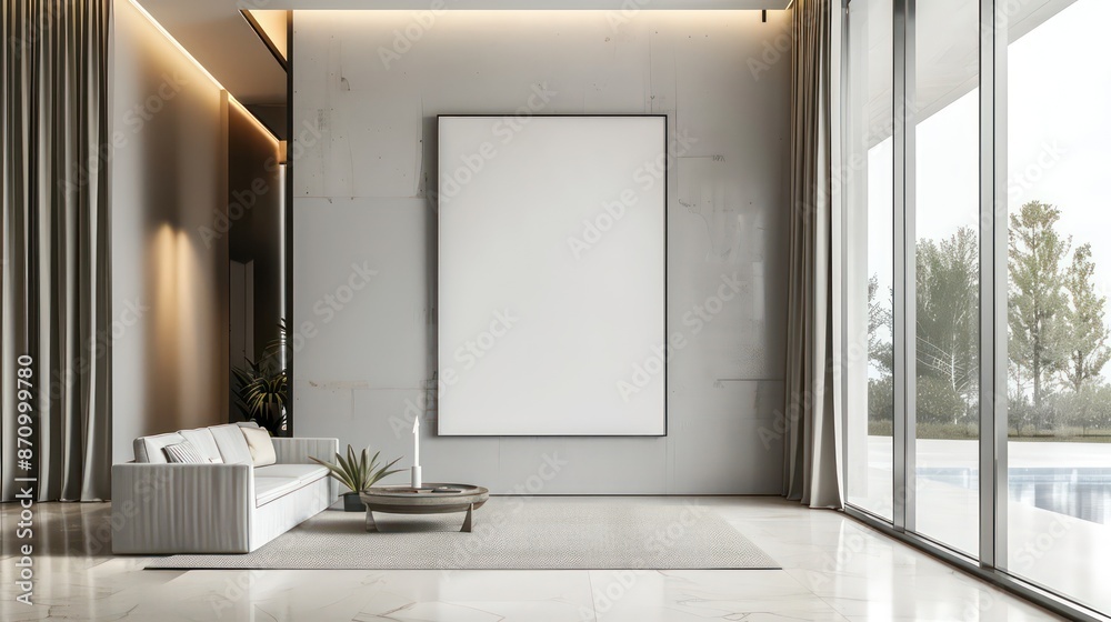 blank canvas on empty wall design mockup, concept interior design minimalistic but modern blank canvas on empty wall design mockup, concept interior design minimalistic but modern