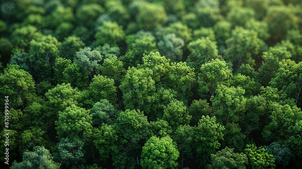 Fototapeta premium A realistic photo of a dense, thriving forest, symbolizing the success of conservation efforts and the importance of protecting natural habitats for future generations. , Minimalism,