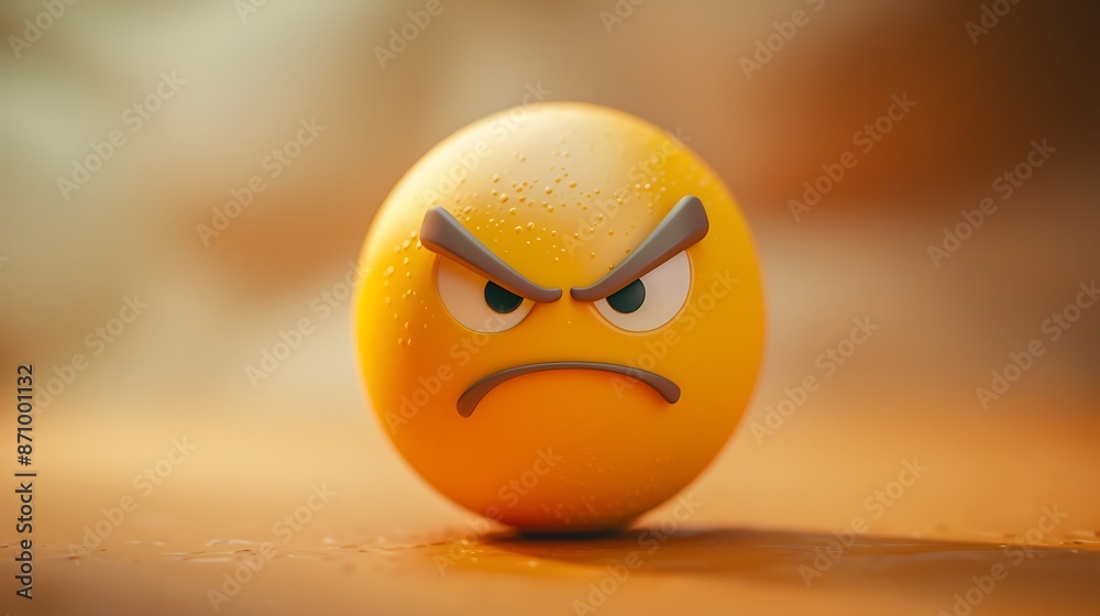 Create an image of a determined emoji with a firm expression and raised chin. Create an image of a determined emoji with a firm expression and raised chin.