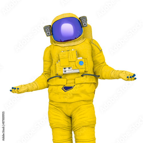 astronaut is asking a question and waiting for an answer