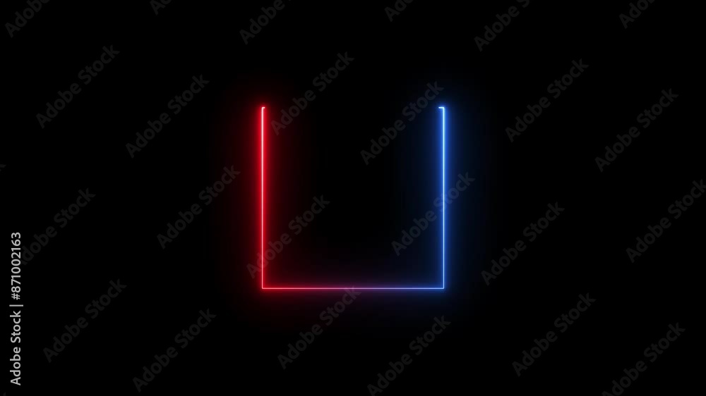 Abstract glowing neon rectangle loading icon concept animation background. Abstract glowing neon rectangle loading icon concept animation background.