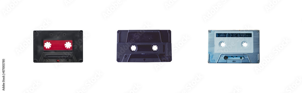 Set of old music cassette tape. transparent background PNG. Nostalgic items from the 1980s. 80s retro music tape. Set of old music cassette tape. transparent background PNG. Nostalgic items from the 1980s. 80s retro music tape.