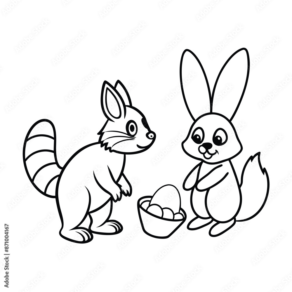 Obraz premium Easter bunny coloring page