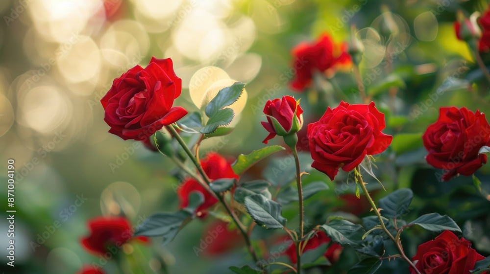 Red roses in close up view against a blurred background Red roses in close up view against a blurred background