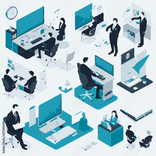 set of business icons