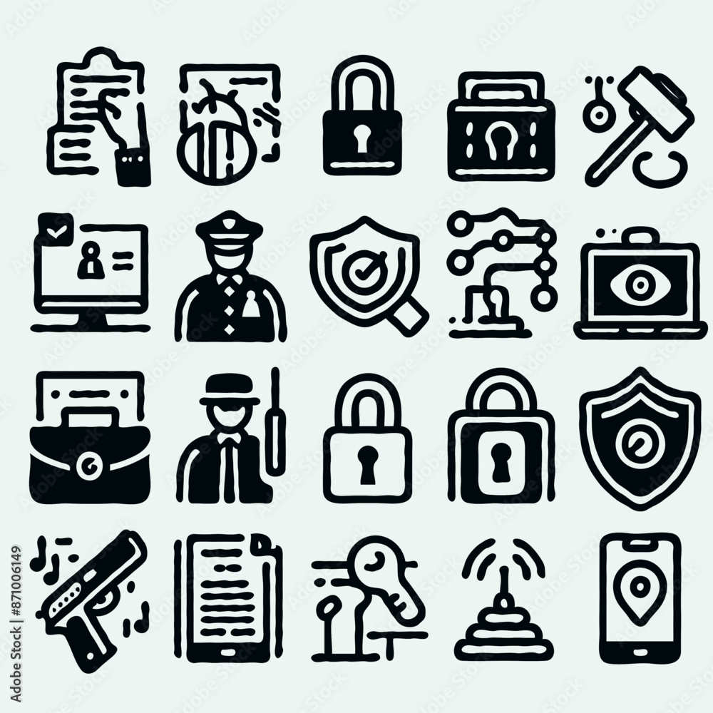 Sets of security icon Sets of security icon