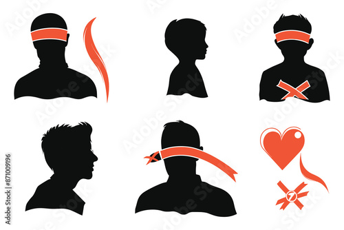 Leukemia awareness day vector elements illustration silhouette icon