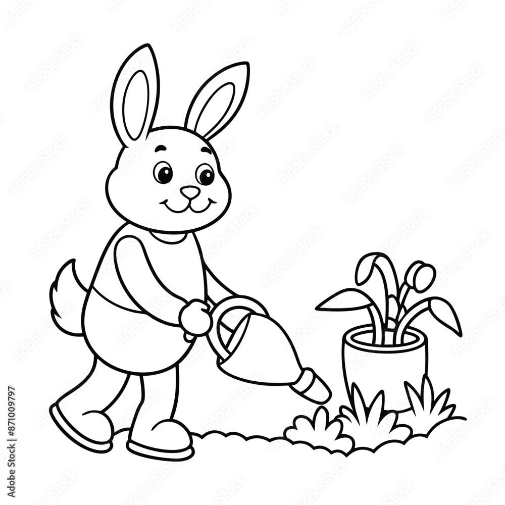 Fototapeta premium Easter bunny coloring page