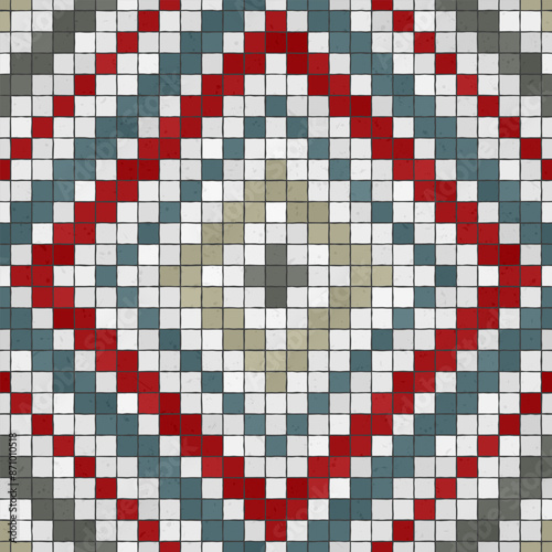 Mosaic tiles  background, seamless vector pattern