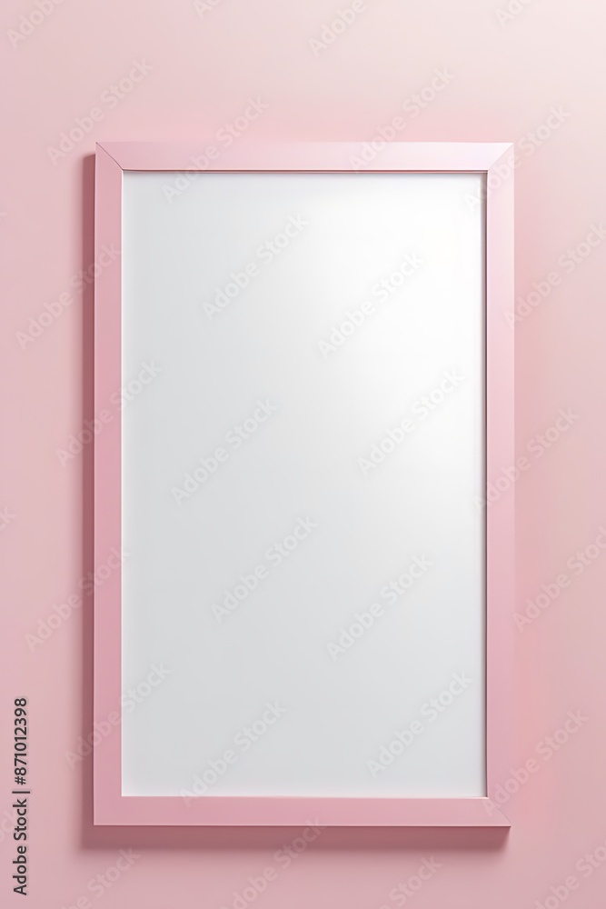 Mock-up white background frame on pink wall Mock-up white background frame on pink wall