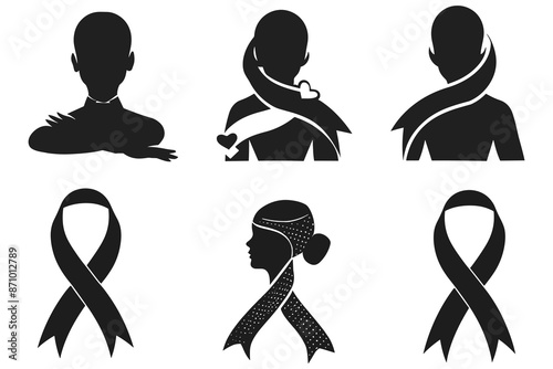 Leukemia awareness day vector elements illustration silhouette icon