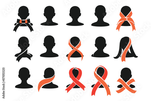 Leukemia awareness day vector elements illustration silhouette icon