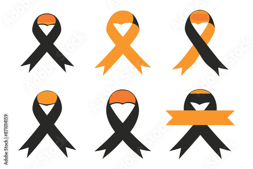 Leukemia awareness day vector elements illustration silhouette icon