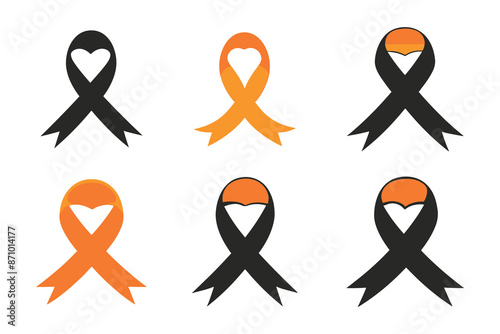 Leukemia awareness day vector elements illustration silhouette icon