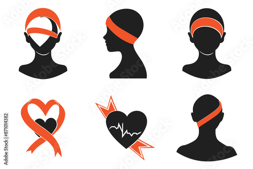 Leukemia awareness day vector elements illustration silhouette icon