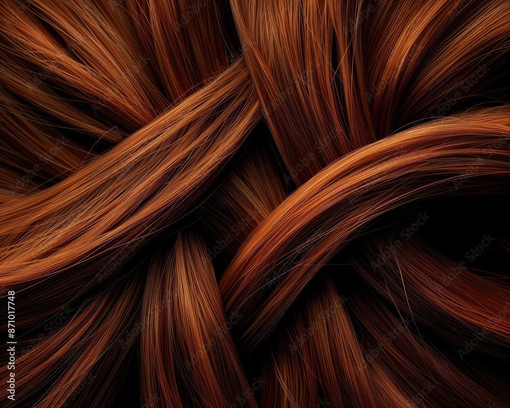 Close-up of intricately intertwined, rich brown hair with natural highlights, showcasing texture and detailed hair strands. Close-up of intricately intertwined, rich brown hair with natural highlights, showcasing texture and detailed hair strands.