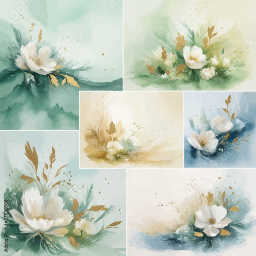 collage with flowers