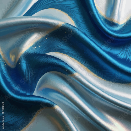blue silk fabric