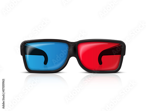 realistic cinema 3d glasses red and blue