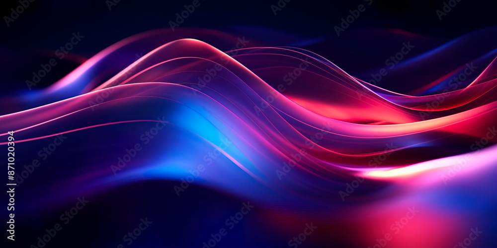 Background with abstract curved lines and geometric shapes in motion . Generative AI